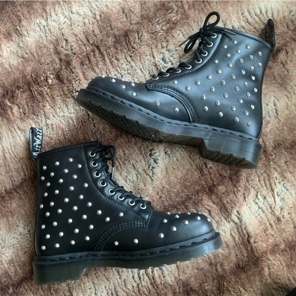 Studded Black Ankle Boots - Picture 3 of 15